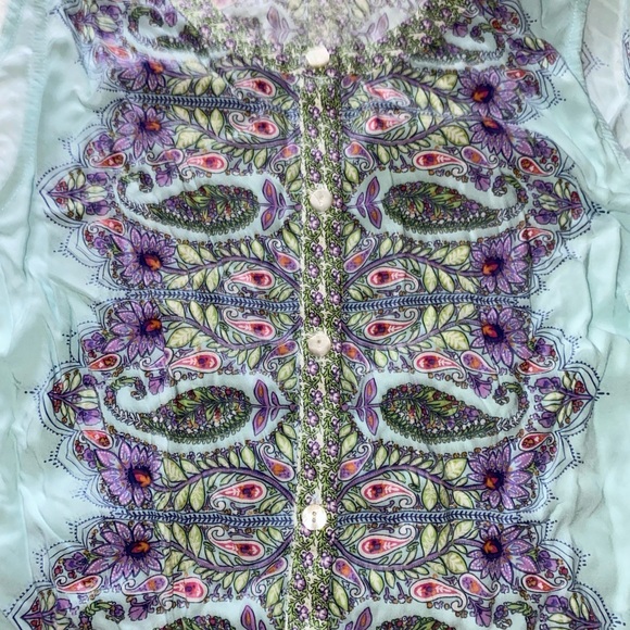 J.Jill tank top top beautiful colors size Large button up - Picture 2 of 4